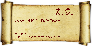 Kostyál Dénes névjegykártya