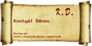 Kostyál Dénes névjegykártya